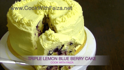 TRIPLE LEMON BLUEBERRY CAKE - Ù¹Ø±Ù¾Ù„ Ù„ÛŒÙ…Ù† Ø¨Ù„ÙˆØ¨ÛŒØ±ÛŒ Ú©ÛŒÚ