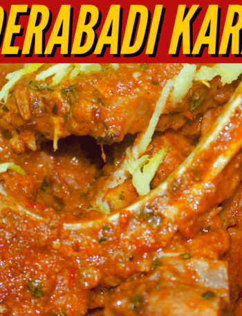 Hyderabadi Karahi Gosht served in a traditional karahi with fresh herbs and spices