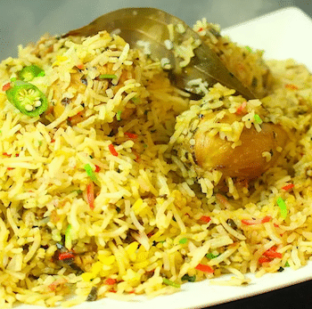 Chicken Methi Biryani Pakistani recipe made with basmati rice, tender chicken, and fresh fenugreek leaves